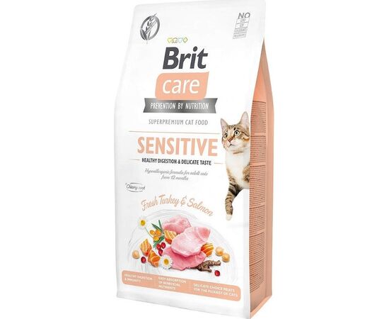BRIT CARE GRAIN-FREE SENSITIVE TURKEY&SALMON - DRY CAT FOOD - 2 KG