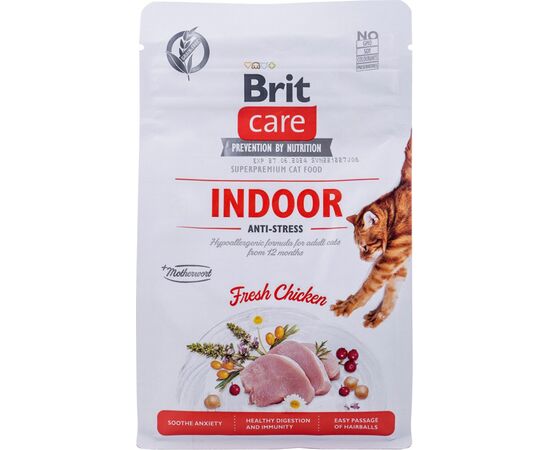 BRIT CARE GRAIN-FREE ADULT INDOOR ANTI-STRESS - DRY CAT FOOD - 400 G