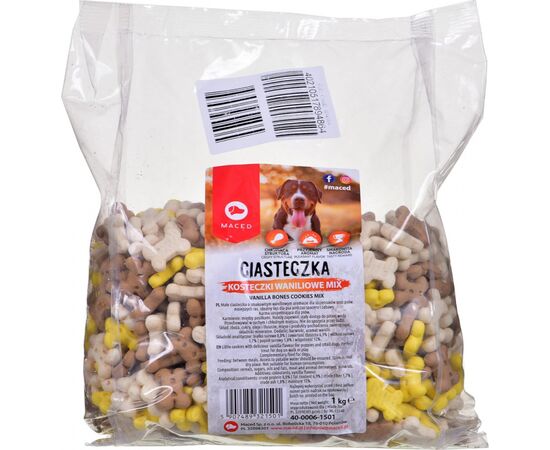MACED BONES COOKIES VANILLA MIX - DOG TREAT - 1 KG