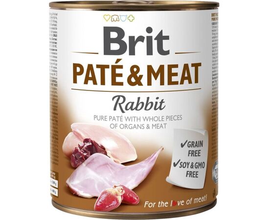 BRIT WET DOG FOOD BRIT PATÉ & MEAT RABBIT 800 G