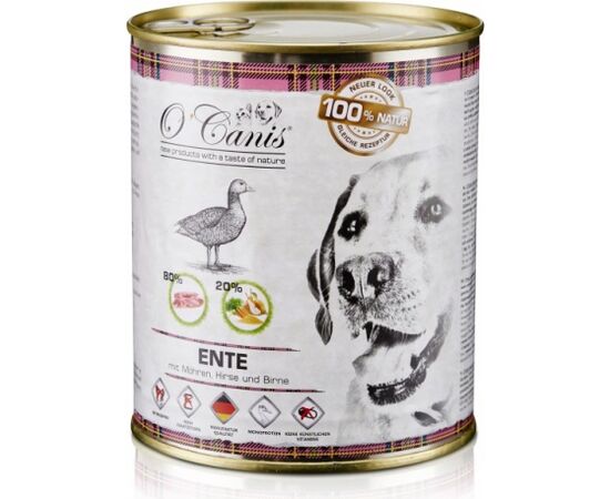 O'CANIS CANNED DOG FOOD- WET FOOD- DUCK, MILLET AND CARROTS -  800 G