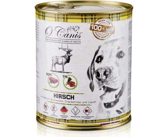 O'CANIS CANNED DOG FOOD- WET FOOD- DEER WITH BUCKWHEAT- 800 G
