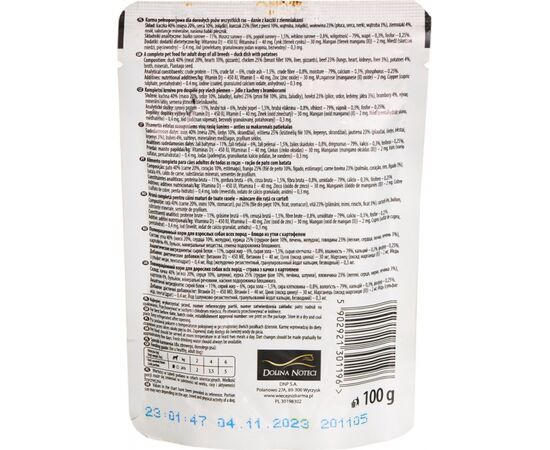 DOLINA NOTECI 5900842014737 DOGS MOIST FOOD DUCK ADULT 100 G