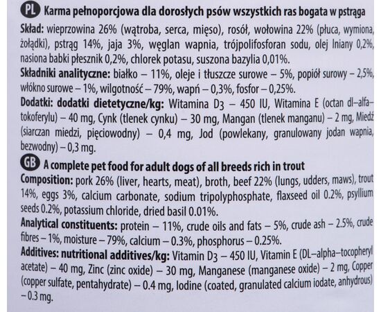 DOLINA NOTECI PREMIUM TROUT - WET DOG FOOD 400 G