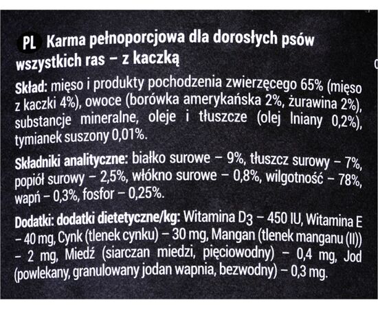 DOLINA NOTECI RAFI DUCK, BLUEBERRY, CRANBERRY - WET DOG FOOD 400 G