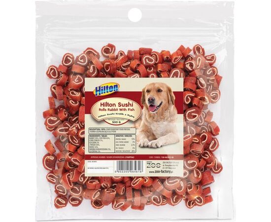 HILTON SUSHI ROLLS RABBIT WITH FISH - DOG TREAT - 500 G