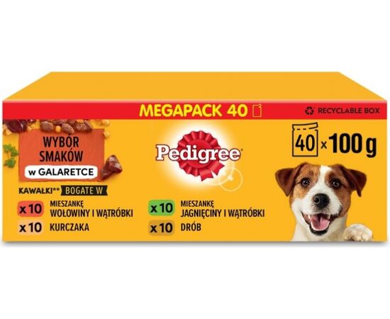 PEDIGREE ADULT MIX OF FLAVORS - WET FOOD FOR DOGS - 40X100G