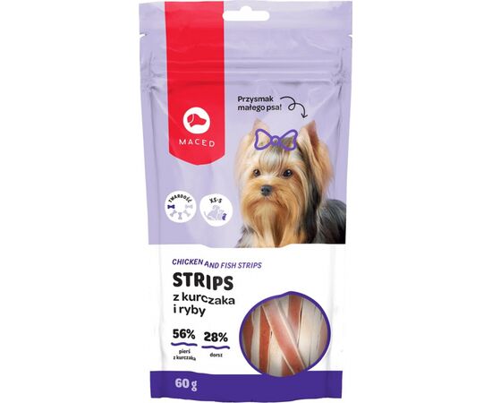 MACED MEAT STRIPS WITH CHICKEN AND FISH 60 G