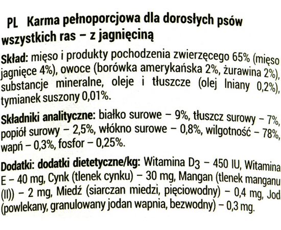 DOLINA NOTECI RAFI WITH LAMB, CRANBERRY AND BLUEBERRY - WET DOG FOOD - 400G