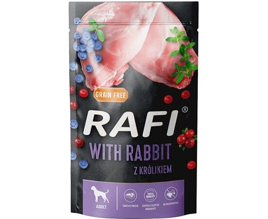 DOLINA NOTECI RAFI RABBIT, BLUEBERRY, CRANBERRY - WET DOG FOOD - 500G