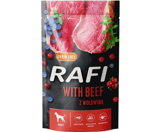 DOLINA NOTECI RAFI DOG WET FOOD WITH BLUEBERRIES AND BEEF - 500G