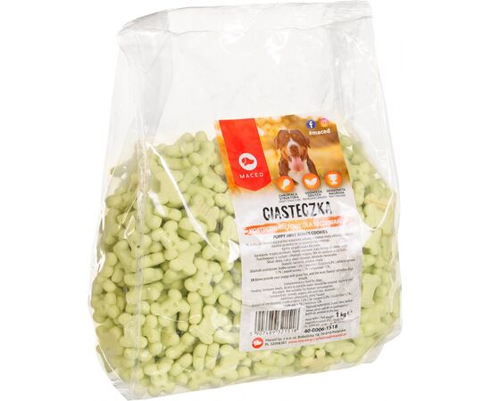 MACED CIASTKA MIĘTOWE KOSTECZKI - PRZYSMAK DLA PSA - 1KG