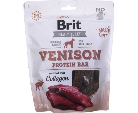 BRIT JERKY VENISON PROTEIN BAR VENISON - DOG SNACK - 200 G