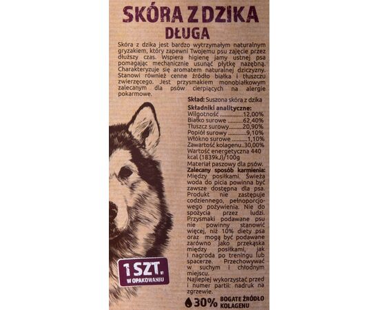 MACED WILD BOAR SKIN FOR DOGS 45 CM - 1 PC.