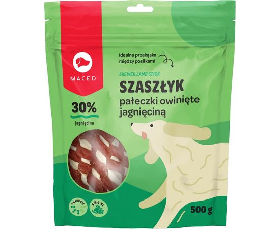 MACED LAMB WRAPPED RAWHIDE STICK - DOG TREAT - 500G