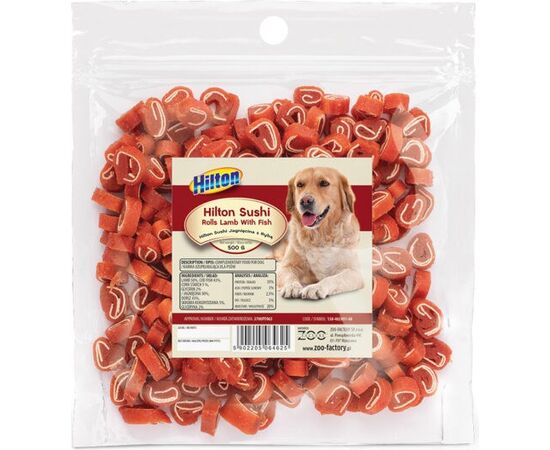 HILTON SUSHI ROLLS LAMB WITH FISH - DOG TREAT - 500 G