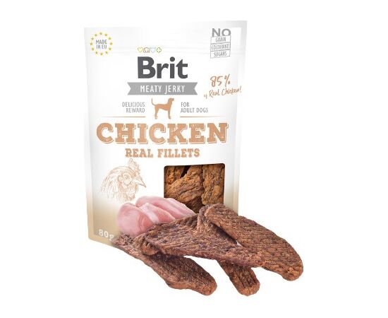 BRIT JERKY CHICKEN REAL FILLETS - CHICKEN - DOG SNACK - 80 G