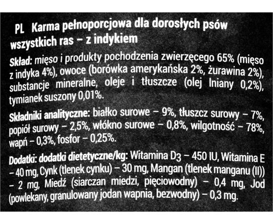 DOLINA NOTECI RAFI WITH TURKEY, CRANBERRY AND BLUEBERRY - WET DOG FOOD - 400G