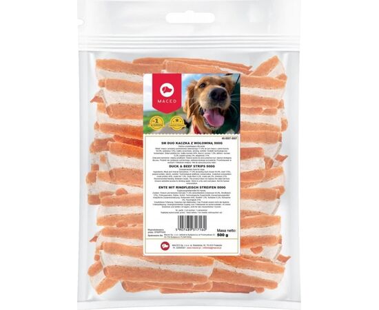 MACED DUO DUCK AND BEEF STRIPS - DOG TREAT - 500G