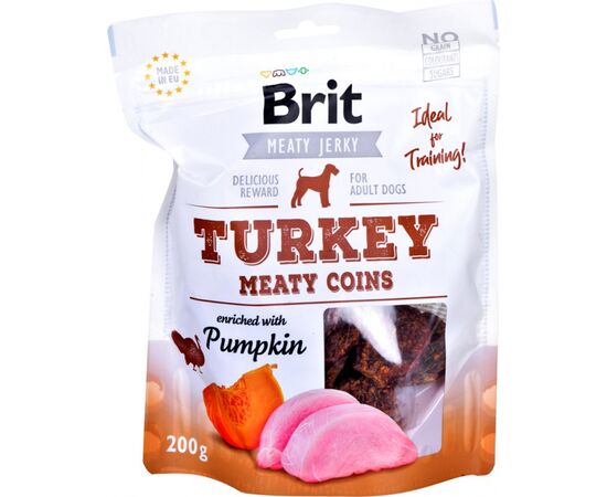 BRIT JERKY TURKEY MEATY COINS TURKEY - DOG SNACK - 200 G