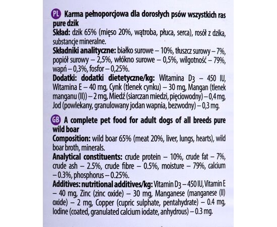 DOLINA NOTECI PREMIUM PURE RICH IN GAME - WET DOG FOOD - 800G