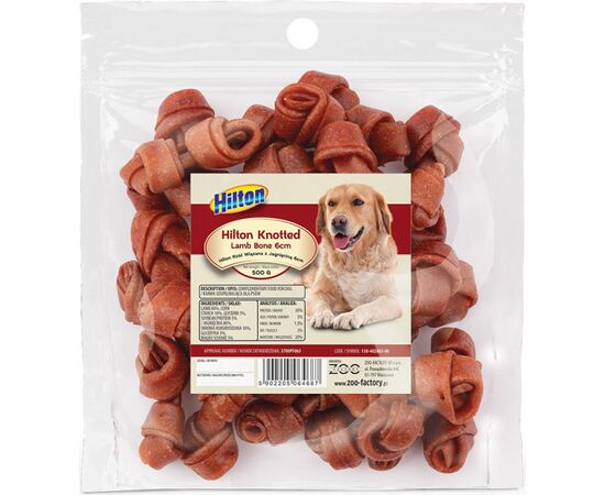 HILTON KNOTTED LAMB BONE 6 CM - DOG CHEW - 500G