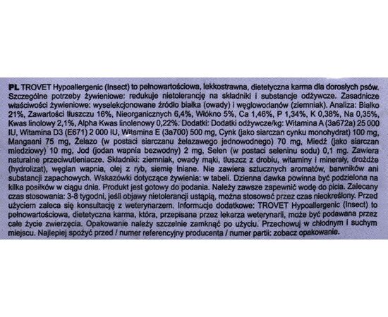 TROVET HYPOALLERGENIC IPD WITH INSECT - DRY DOG FOOD - 3 KG