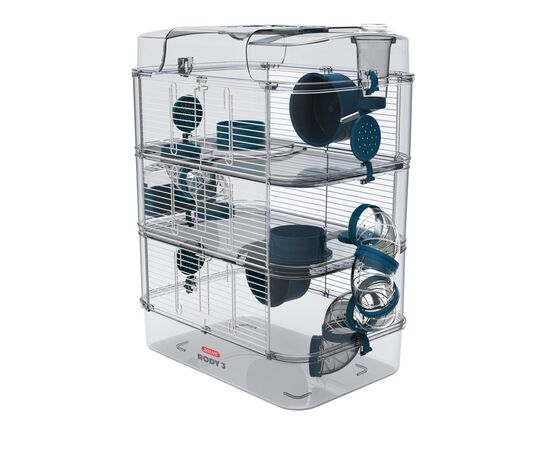 ZOLUX RODY3 TRIO - RODENT CAGE - BLUE