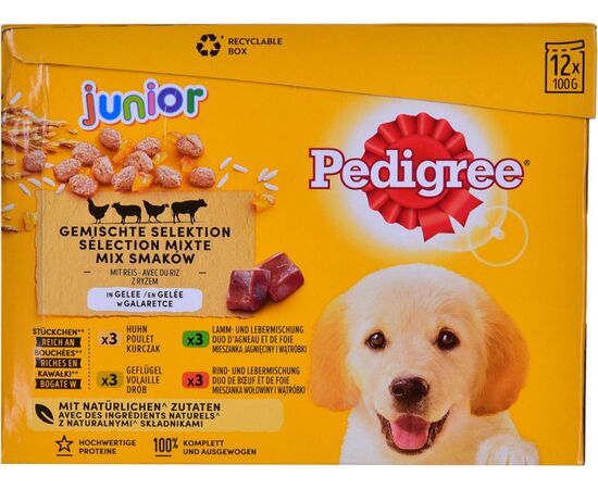 PEDIGREE JUNIOR SELECTION MIX - WET DOG FOOD - 12X100 G