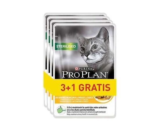 PURINA NESTLE PURINA PRO PLAN STERILISED CHICKEN - WET CAT FOOD - 85G 3+1