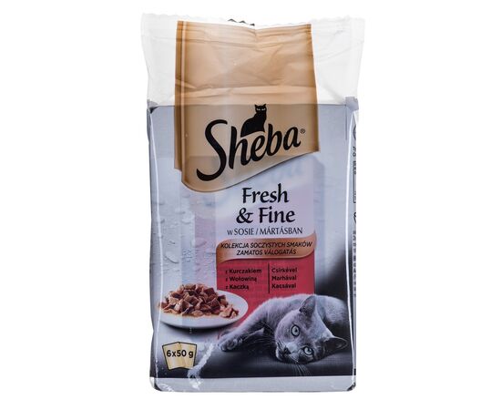 SHEBA FRESH & FINE MINI MEAT DISHES IN SAUCE 6 X 50G