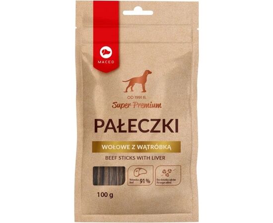 MACED BEEF STICKS WITH LIVER - DOG TREAT - 100G