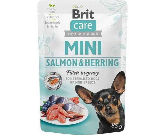 BRIT CARE MINI SALMON&HERRING STERILISED - WET DOG FOOD - 85 G