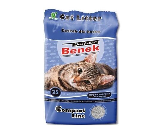 SUPER BENEK COMPACT CAT LITTER BENTONITE GRIT SEA BREEZE 25 L