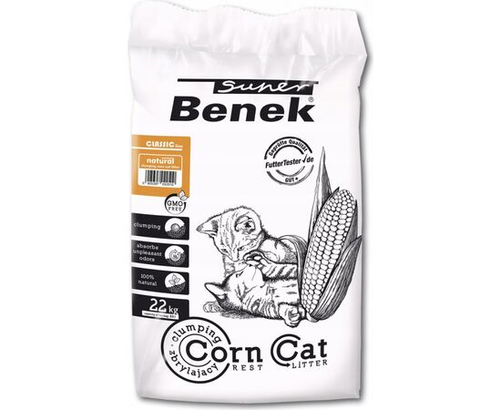 SUPER BENEK CORN CLASSIC CORN CAT LITTER NATURAL, CLUMPING 35 L