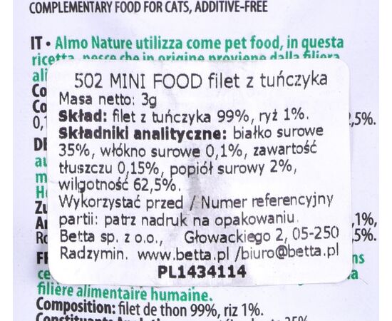 ALMO NATURE GREEN LABEL MINI FOOD FILET TUŃCZYK 3G