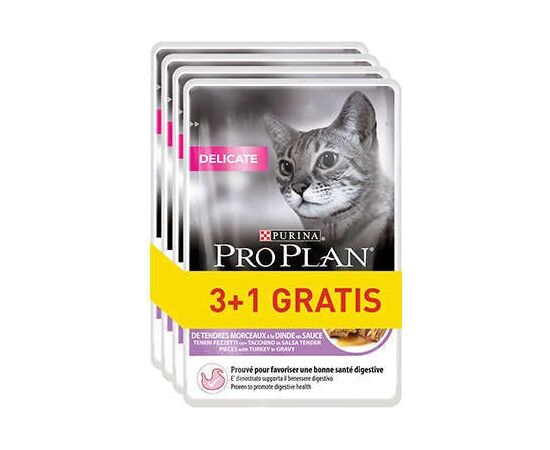 PURINA NESTLE PURINA PRO PLAN DELICATE TURKEY - WET CAT FOOD - 85G 3+1