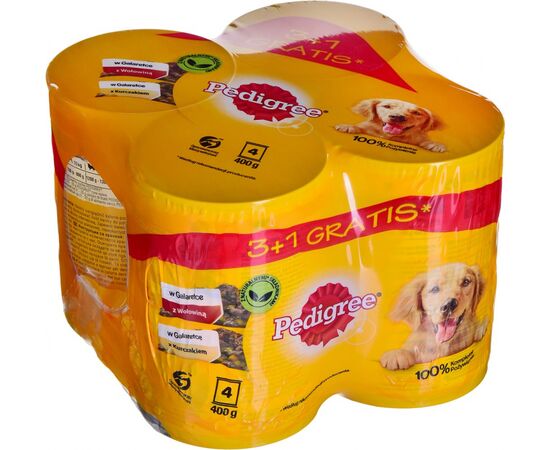 PEDIGREE BEEF AND CHICKEN WITH JELLY - WET DOG FOOD - 4X400 G