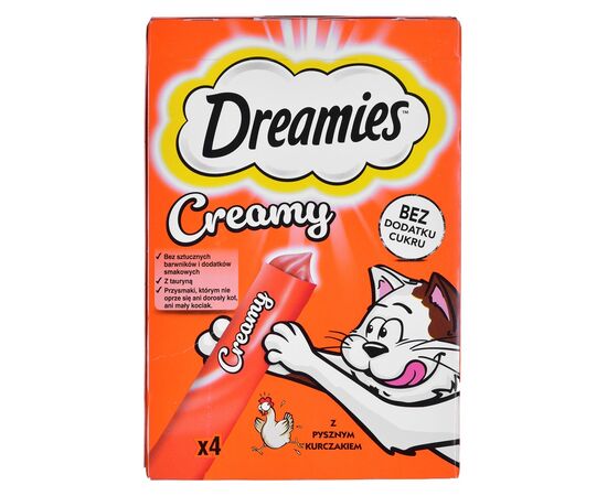 DREAMIES CREAMY CHICKEN - CAT TREATS - 4X10 G
