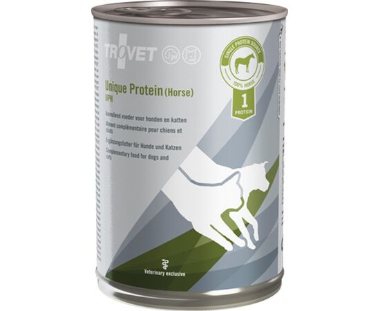TROVET UNIQUE PROTEIN UPH WITH HORSE - WET DOG AND CAT FOOD - 400 G