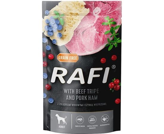 DOLINA NOTECI RAFI BEEF STOMACHS, HAM, BLUEBERRY - WET DOG FOOD - 500G