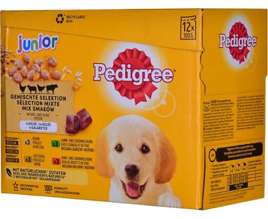 PEDIGREE JUNIOR SELECTION MIX - WET DOG FOOD - 12X100 G