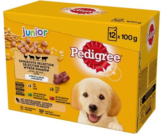 PEDIGREE JUNIOR SELECTION MIX - WET DOG FOOD - 12X100 G