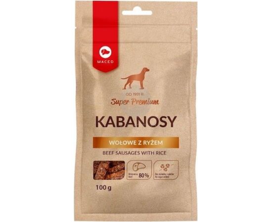 MACED BEEF SAUSAGES WITH RICE - DOG TREAT - 100G