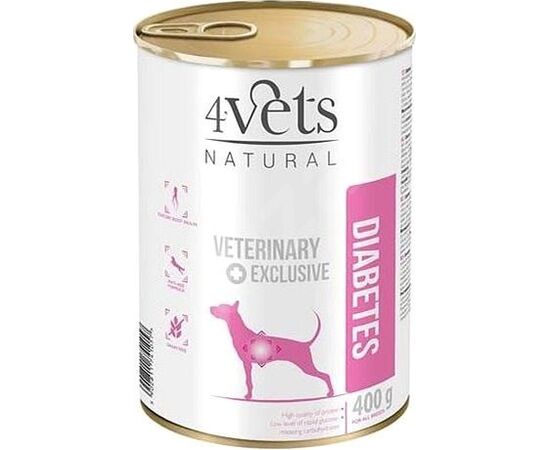 4VETS NATURAL DIABETES DOG  - WET DOG FOOD - 400 G
