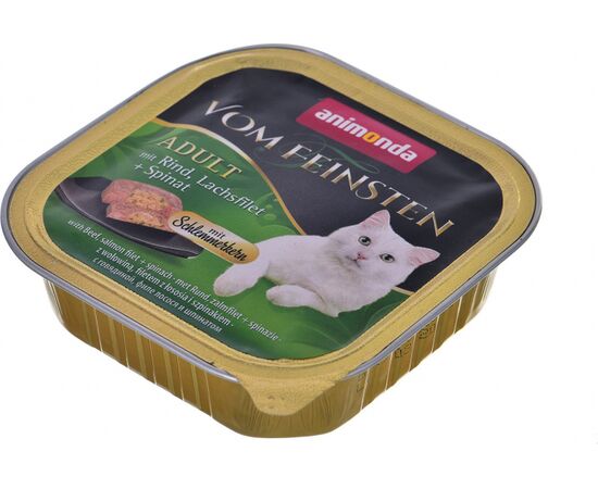 ANIMONDA VOM FEINSTEN CLASSIC CAT SMAK: WOŁOWINA, ŁOSOŚ + SZPINAK 100G