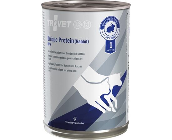 TROVET UNIQUE PROTEIN UPR WITH RABBIT - WET DOG AND CAT FOOD - 400 G