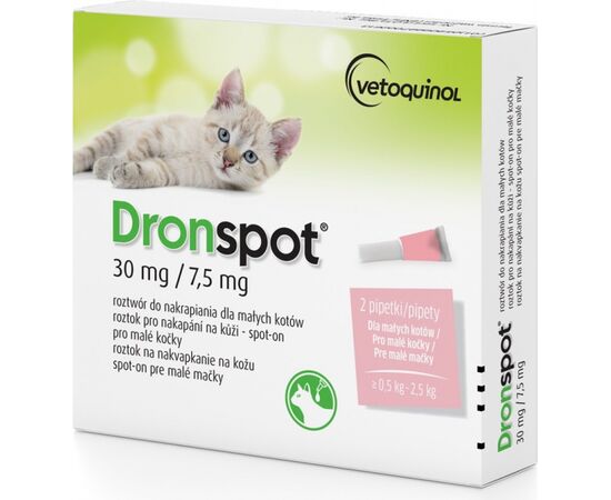 VETOQUINOL DRONSPOT - DEWORMING DROPS FOR CATS 0.5-2.5 KG