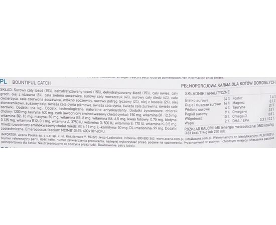 ACANA BOUNTIFUL CATCH CAT 4.5KG