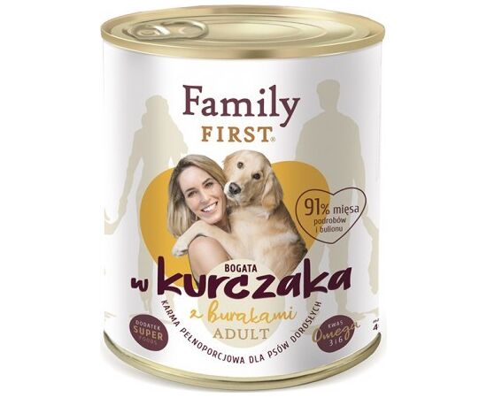 FAMILY FIRST ADULT CHICKEN WITH BEETS - WET DOG FOOD - 800 G